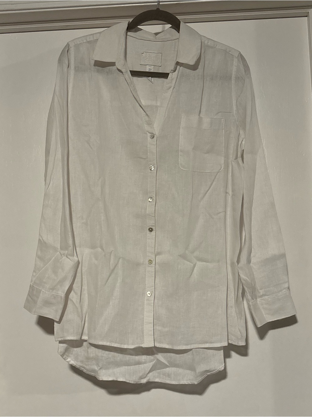 🌸Sigrid Olsen White Lightweight Button-Down linen Shirt